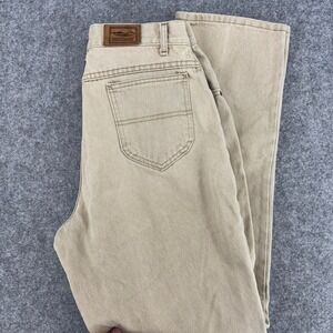 LL Bean Double L Jeans Womens 12 Tan High Waist Straight Leg Vintage USA Mom Y2K
